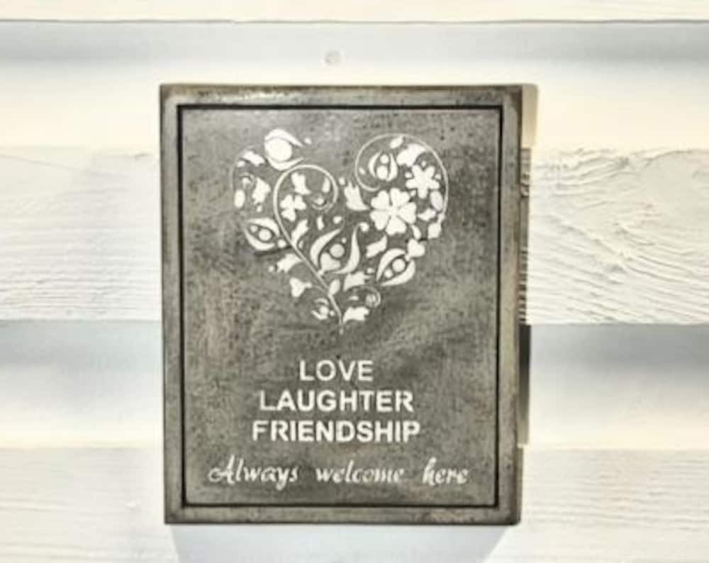 Stone Wall Art Plaque.Home & Garden